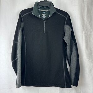 KUHL Revel 1/4 Zip Men's Long Sleeve Pullover Blk/Gray Size Small